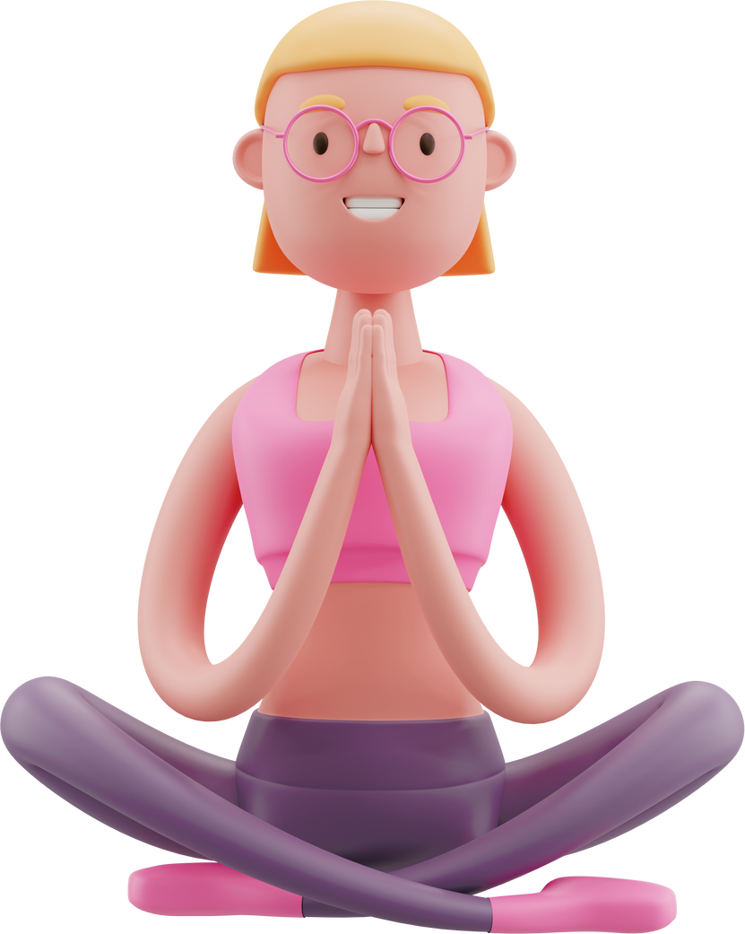 3D Character Woman Yoga Pose