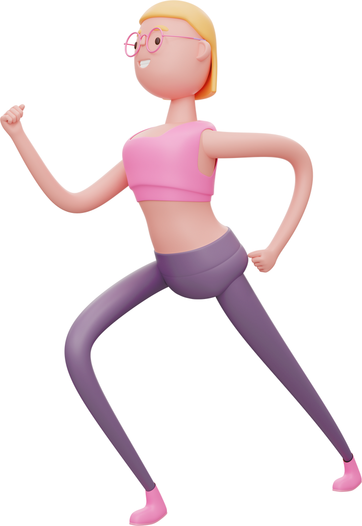 3D Character Woman Yoga Pose